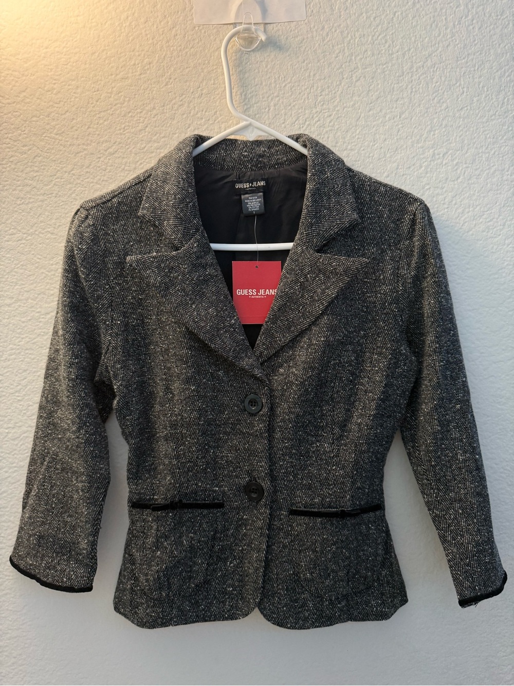 NWT Guess Jeans Women's Charcoal Blazer Jacket Size Small